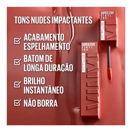 Labial Maybelline Vinyl Ink Superstay Color Charmed Brillante