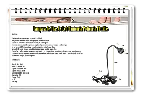 Lampara De Uñas Uv Led Manicuria Pedicuria Flexible