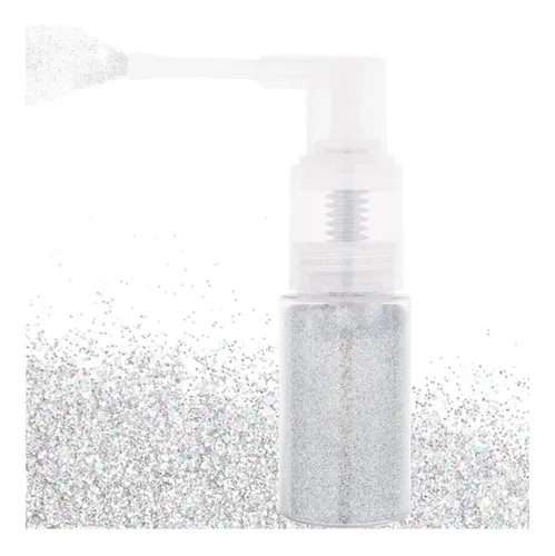 Spray De Brillo Plata Meicoly 25g Para Cuerpo Y Cabello