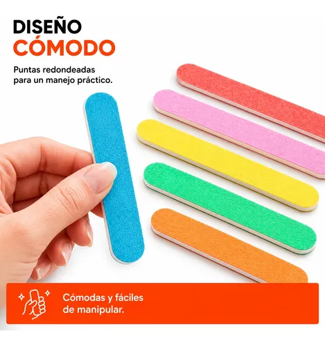 Set X 6 Limas Ultra Fina Para Manicuria Varios Colores