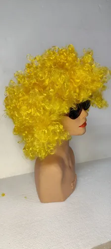 Peluca Afro Color Natural Cotillón Fiesta Afro3