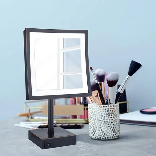 Espejo De Maquillaje De Mesa Dowry Con Luz Led, Aumento 5x