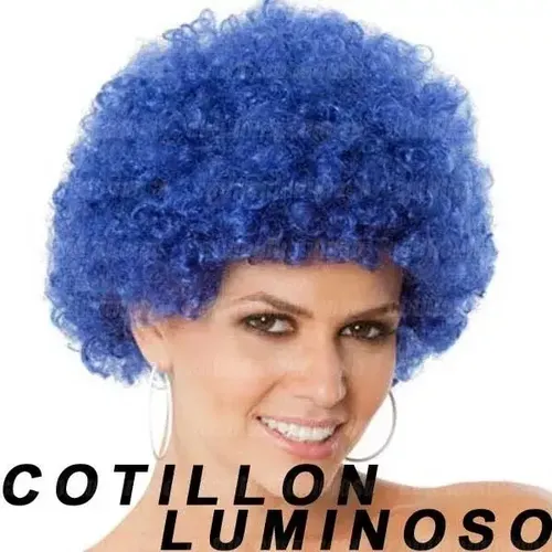 5 Pelucas Afro Colores Varios Cotillon Luminoso Carioca