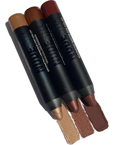 Conjunto Nudestix Mini Nude Metallic Berry Eye Kit 3x