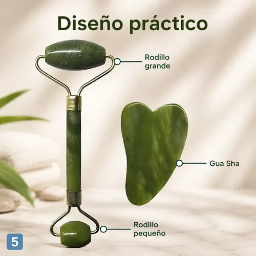 Masajeadores Gua Sha Y Roller Facial Piedra Natural