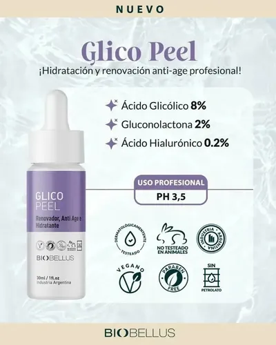 Acido Glicolico Renovador Celular Peeling Biobellus 30ml