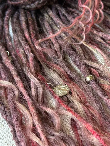 50 Dreads Rastas Mix De Y Se Rosa Berry 55 Cm Artesanales