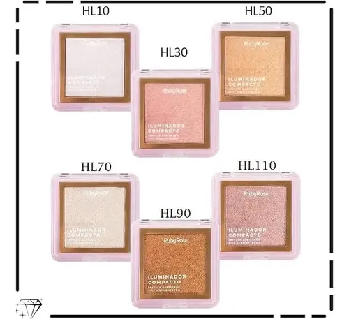 Iluminador Compacto Satinado Alta Pigmentacion Ruby Rose