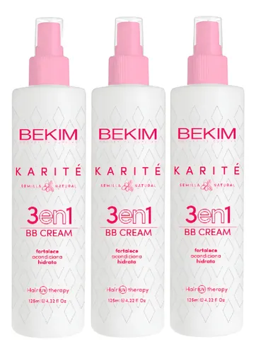 Bb Cream 3 En 1 Karite Bekim Hidratacion Capilar 125ml X3
