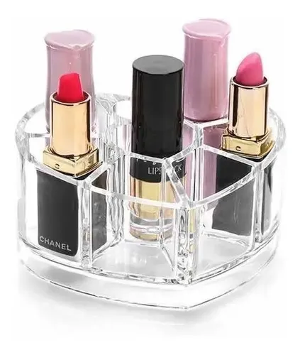 Organizador Acrílico Con Forma De Corazón Maquillaje