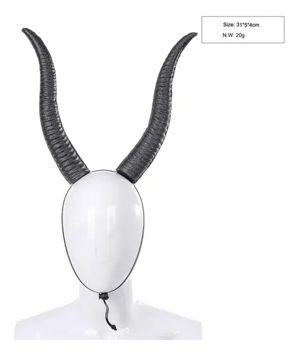Diadema De Cuerno De Antílope Negro Para Disfraz Y Maquillaj