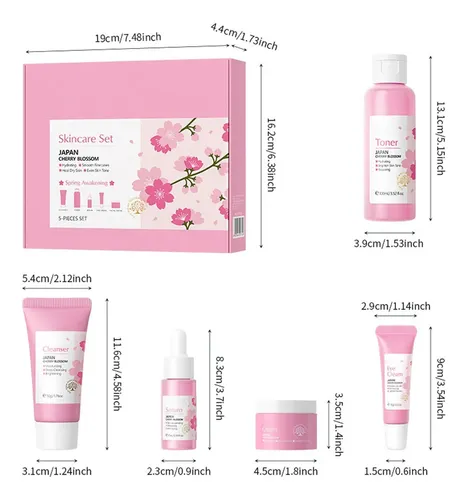 Set Limpiador O Crema Para El Cuidado De La Piel Sakura De 5