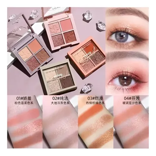 Sakura Novo Paleta 4 Sombras Para Ojos Matte Shimmer