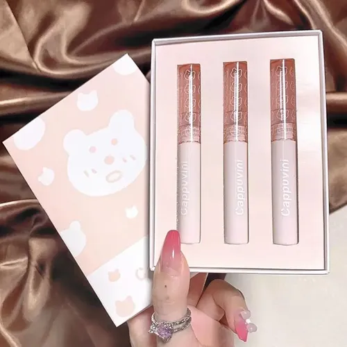 Set X3 Labiales Con Cajita Lip Bear Tint Juice Cappuvini