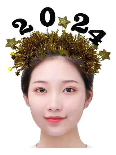 Diadema De Feliz Año Nuevo 2024, Accesorio Para El Oro