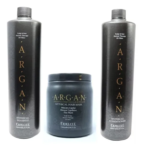 Kit Fidelite Argan 1 Shampoo 900ml+1 Acond 900ml+mascara 1kg