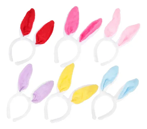 6 Unidades De Hebillas De Pelo Con Forma De Orejas De Conejo