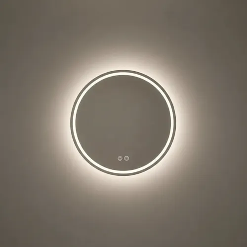 Espejo Luz Led Redondo Baño Desempañante 90cm
