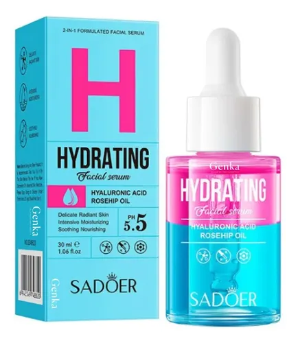 Serum Facial Bifasico Acido Hialuronico Rosa 30ml Sadoer Todo Tipo De Piel Día/noche