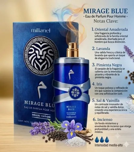 Perfume Millánel Mirage Blue Deluxe Edition Hombre X 100ml.