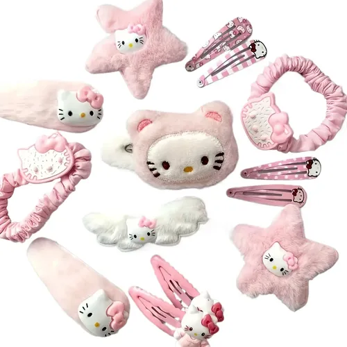 14 Clips Para Hello Kitty Camisa Rosa Regalo San Valentín 14 Piezas