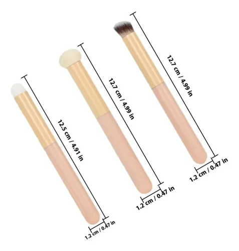 Aplicadores De Maquillaje Con Mango De Aluminio 3 Piezas
