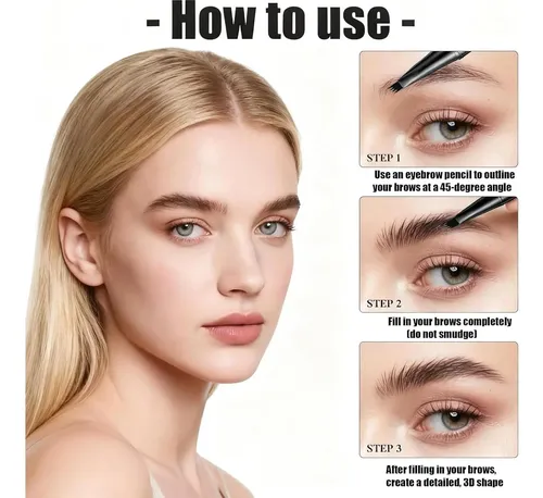 Lápiz De Cejas Microblading, Impermeable Y Natural, 3d
