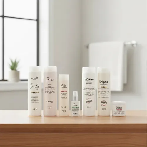 Máscara Acondicionadora Volumea otorga Volúmen (efecto redensificante engrosador) para Cabellos Finos mientras rejuvenece la fibra capilar, producto profesional, Pote x 250Mls LineUp
