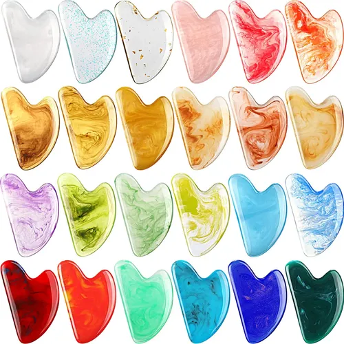 Set De 24 Herramientas Faciales Gua Sha De Resina Sherr Para