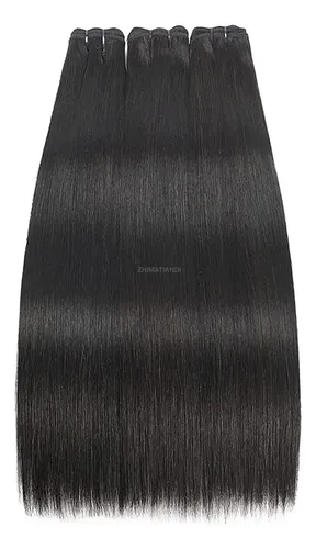 Cortina De Cabello Humano Liso 100% Remy 55 Cm Qn