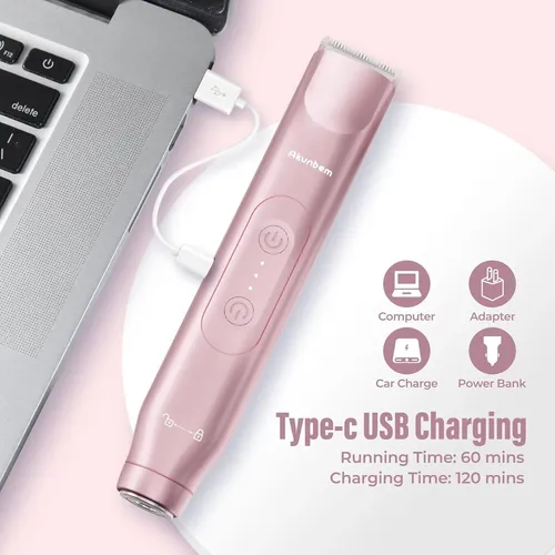 2 In 1 Electric Shaver For Women Bikini Trimmer Painless Wat