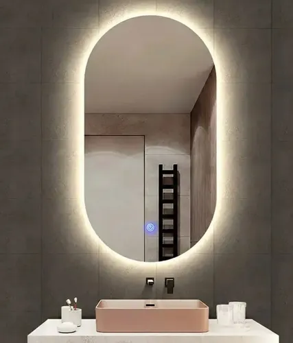 Espejo Con Luz Led Ovalado 80×40 Touch Moderno