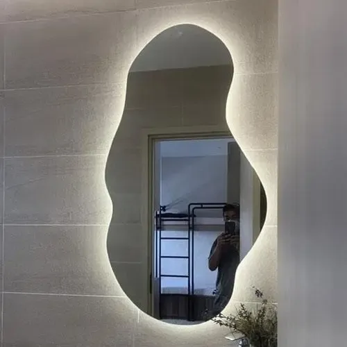 Espejo Con Forma Irregular Con Luz Led Frio O Cálida