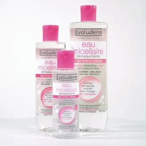 Agua Micelar Evoluderm 500ml Para Piel Seca Y Sensible