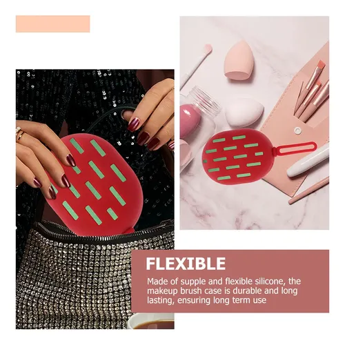 Set De Bolsas De Silicona Para Brochas De Maquillaje Con Esp