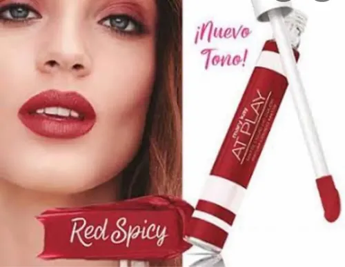 Labial Mary Kay Matte Liquid Lip Color At Play color spicy red