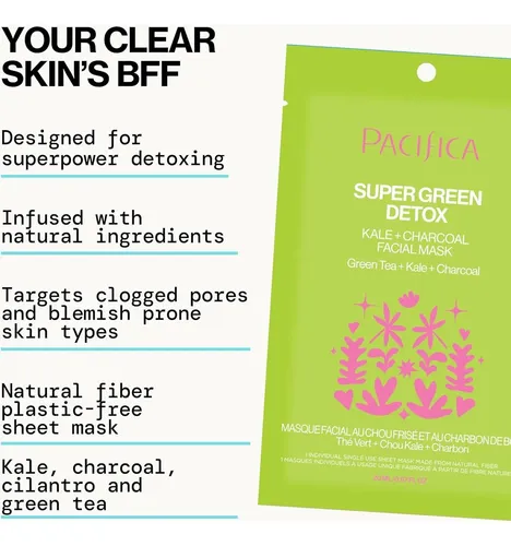 Mascarilla Detox Verde Pacifica 1 Uds