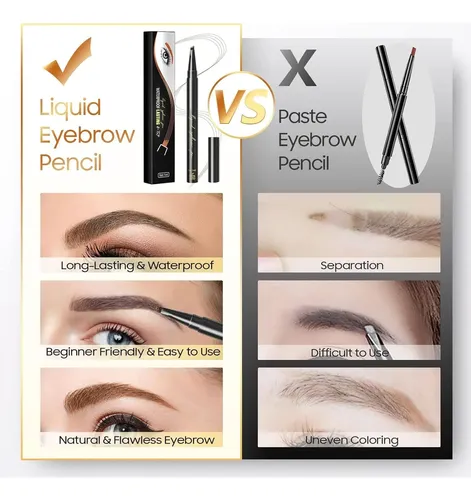 Lápiz De Cejas Microblading Marrón Resistente Al Agua 4 Punt