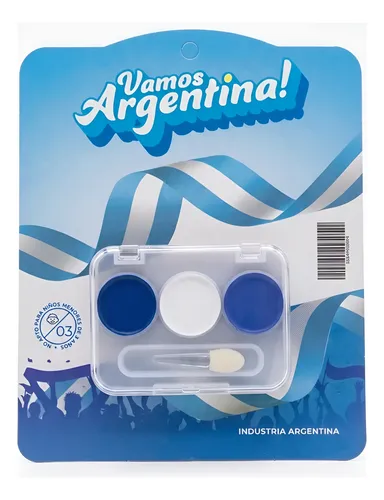 Pintura Cara Argentina Kit X12 Paleta Pincel Mayorista Copa