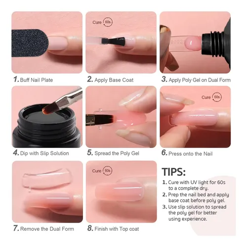 Kit Gel Uñas Con Luz Uv 6 Piezas Para Principiantes