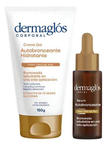 Kit Facial Y Corporal Autobronceante Dermaglós Serum + Crema