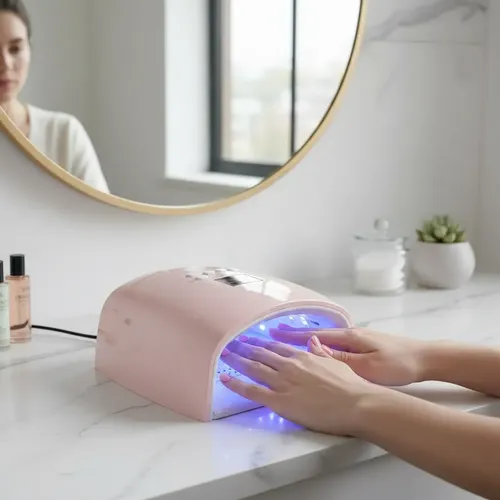 Cabina Secador De Uñas Uv Led Inalámbrica Recargable Rosa