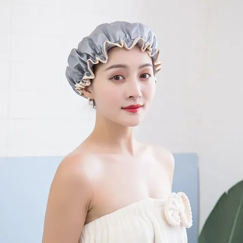 4 Unidades De Gorros De Baño Doble Capa Impermeables Para Du