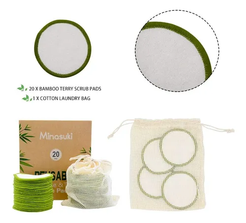 Almohadillas Desmaquillantes Reutilizables Minasuki Bamboo C