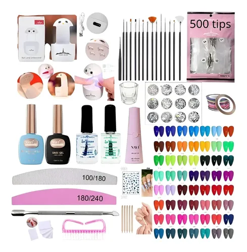Kit Profesional Completo Uñas Soft Gel Led Uv X57u.