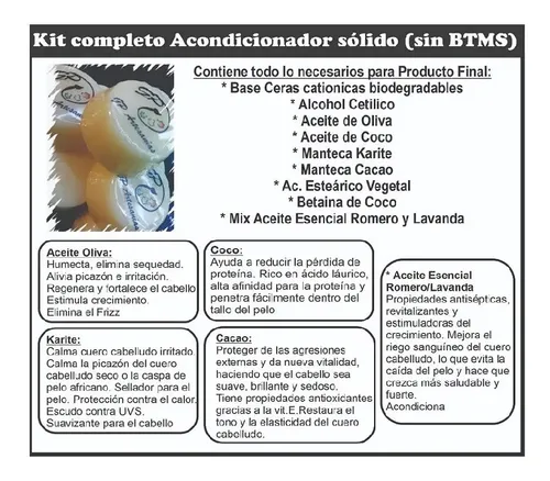 Kit P/crear Acondicionador Sólido Saludable Natural X275 Gr.