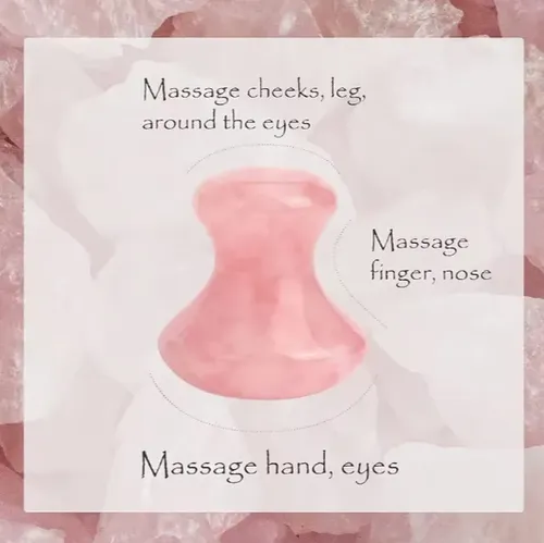 Herramienta Gua Sha En Forma De Hongo De Cuarzo Rosa Natural