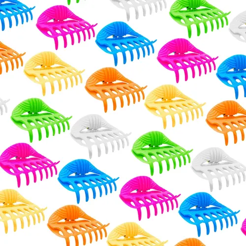 Broches De Pelo Grandes Plásticos De Colores – Pack X12u 6 Colores