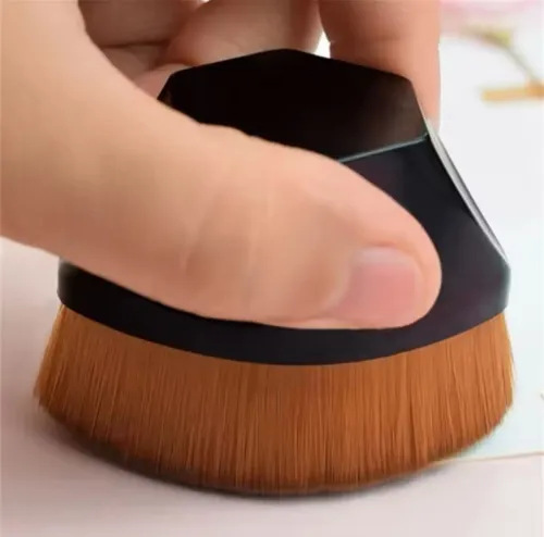 Brocha Plana Hexagonal Polvos Crema Base Maquillaje