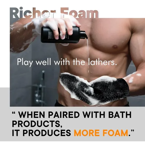Guante Exfoliante Baño Negro Grande Para Spa Y Masaje
